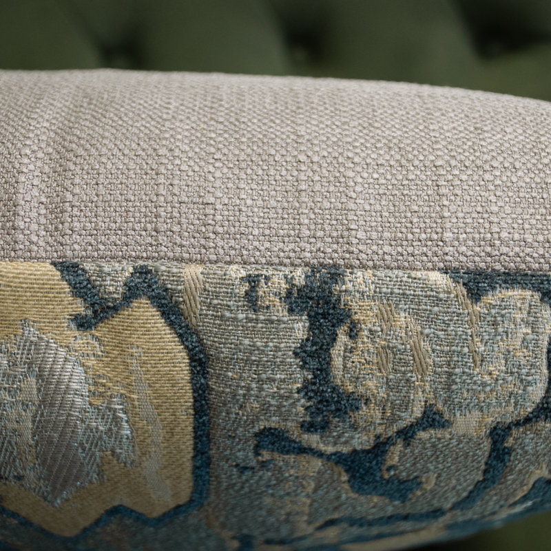 Thomas Collection® Navy Grey Yellow Cream Accent Pillow Dual Sided 12” x 20”