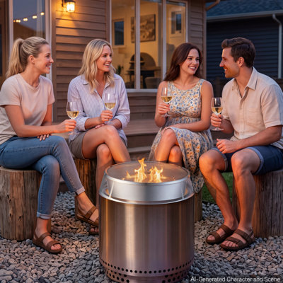 Pare-étincelles pour foyer d'extérieur, couvercle en filet de 26 pouces, acier inoxydable SUS304, pour l'extérieur, le patio, la cour, le camping, la fête, avec poignées et tisonnier, résistant aux hautes températures, aide à bloquer les étincell