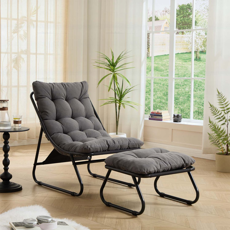 Méridienne avec repose-pieds, Gris foncé