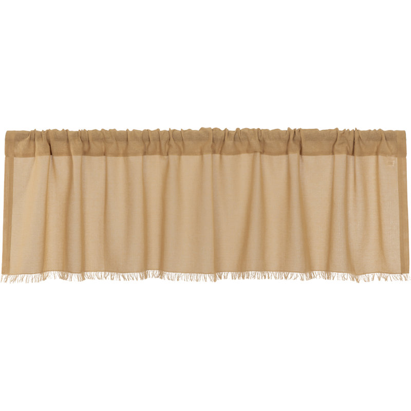 Cotton Tailored Window Valance, 16" W x 90" L, Khaki