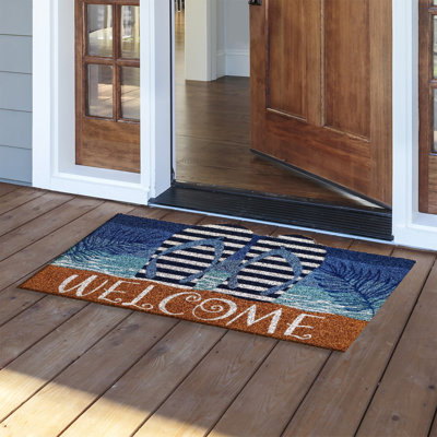 Welcome Summer Flip Flops Coir Doormat