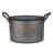 Decorative Pot Of 3 In Galvanized Metal With Rope Handles And Gold Garnish, Grey Multi, Space - Saving Nesting Feature, 4.2 Lbs Piece Embellishment Cottage Style Aesthetic, Progressive Sizing For