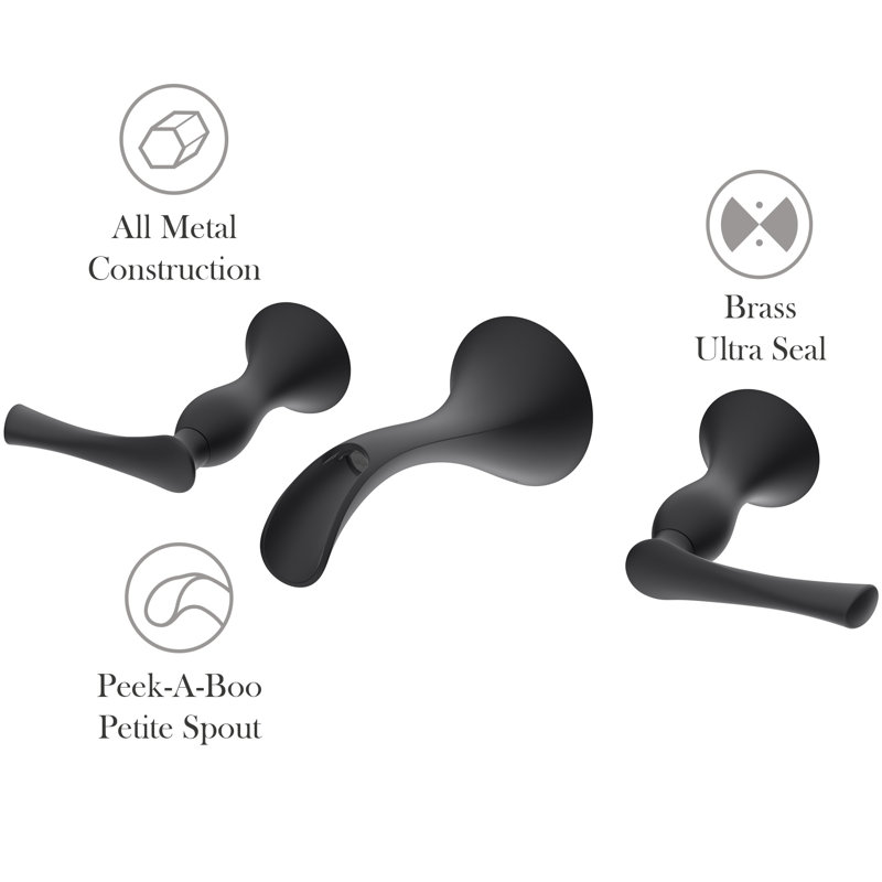 Rhen Wall Mount Bathroom Faucet, Matte Black
