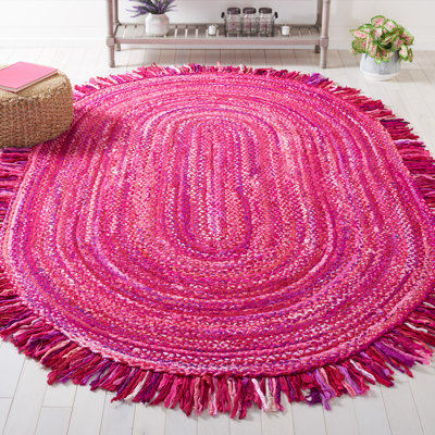 Tapis en coton tressé à la main de couleur unie