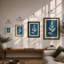 Study in Blue Botanical - Framed Print-1634352830-1634352802