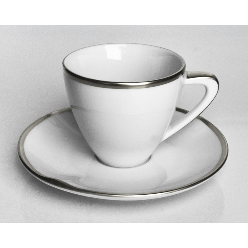 Simply Elegant Porcelain Espresso Cup, Platinum