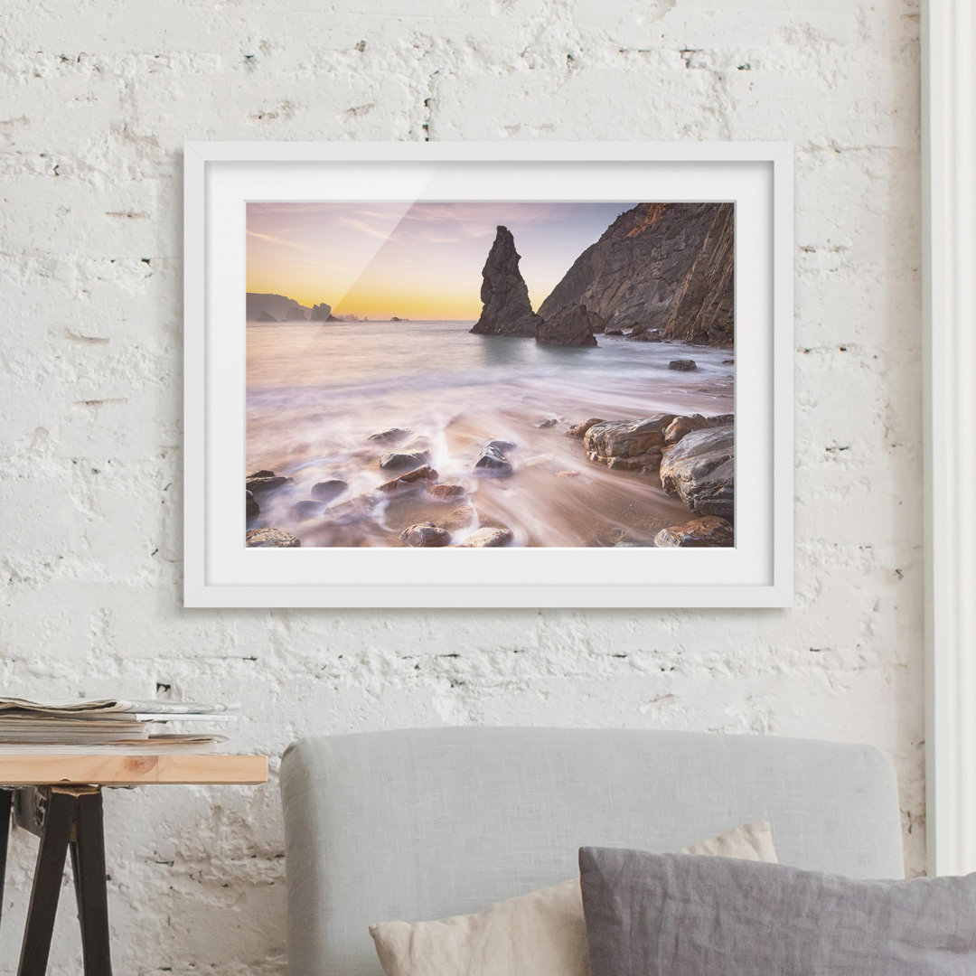 Gerahmtes Poster Spanish Beach at Sunrise