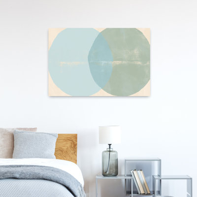 Abstrait pastel abstrait bleu et menthe, art mural contemporain
