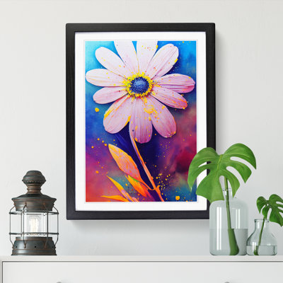 Raghul Daisy Flower Paint Splatter Vol.4 - Picture Frame Print