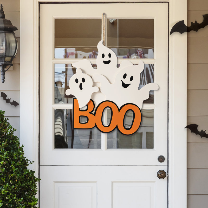 Crochet de porte 14 "H fantôme en bois BOO Halloween