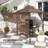 8' x 5' Grill Gazebo, Double Tiered Barbecue Gazebo, Brown-109325756
