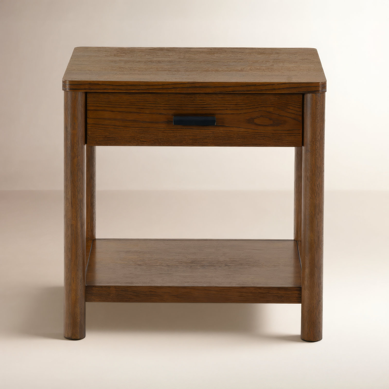 Kaplan Wood 1 Drawer End Table, Medium Oak