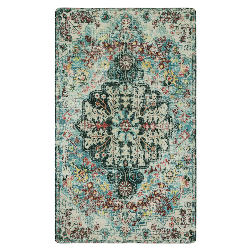 Tapis tribaux traditionnels lavables à la machine Govan, Rectangulaire 3 pi x 5 pi