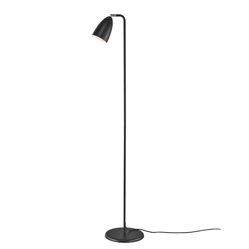 140.8cm Arched Floor Lamp, Black, Black
