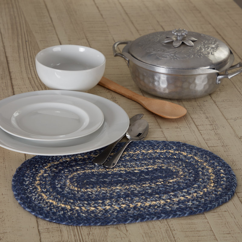 Napperon Birt Whistle 15 ", Indigo / bleu pastel / crème