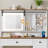 White Vanity With 4 Drawers & Shelves, 42.1'' Farmhouse Makeup Vanity Desk Featuring A Sliding Mirror And Lights, A Rustic Large Vanity Set Suitable For The Bedroom.