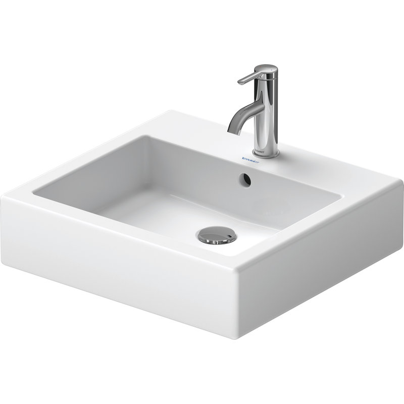 Lavabo de salle de bain console en céramique avec trop-plein Duravit Vero, Trois trous