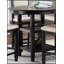 Ensemble de salle à manger à hauteur de comptoir 5 pièces avec tablettes intégrées et 4 chaises, meubles en bois noir et brun pour les maisons modernes et traditionnelles-1794089551-1794089545