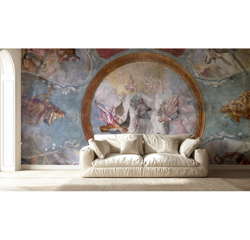 Décoration murale rétro traditionnelle Traditional Angels, 160 po x 108 po, Peler et coller