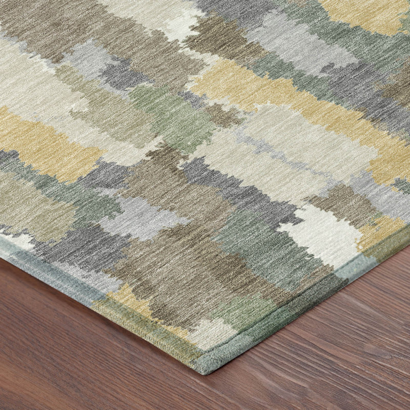 Machine Washable Indoor/Outdoor Chantille ACN2437 Stripes Rug, Ivory, 8' Round