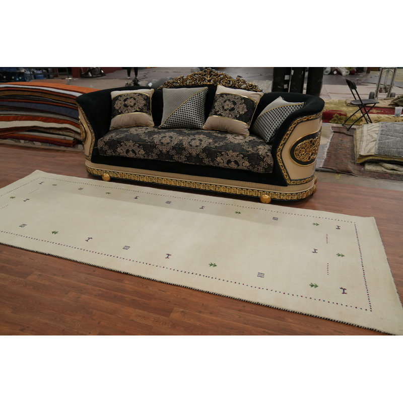 Tapis de style tribal ivoire 4 x 12