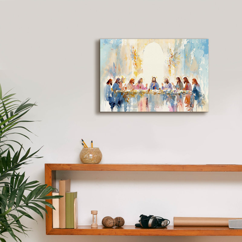 «Epic Graffiti», «Last Supper - Gentle Communion» par Ivan Guaderrama, art mural sur toile, 60 po x 40 po