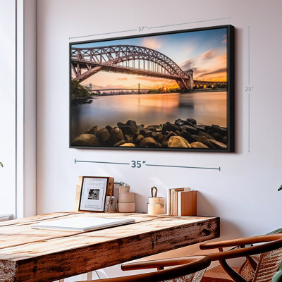 Triboro Bridge At Sunset Canvas Print