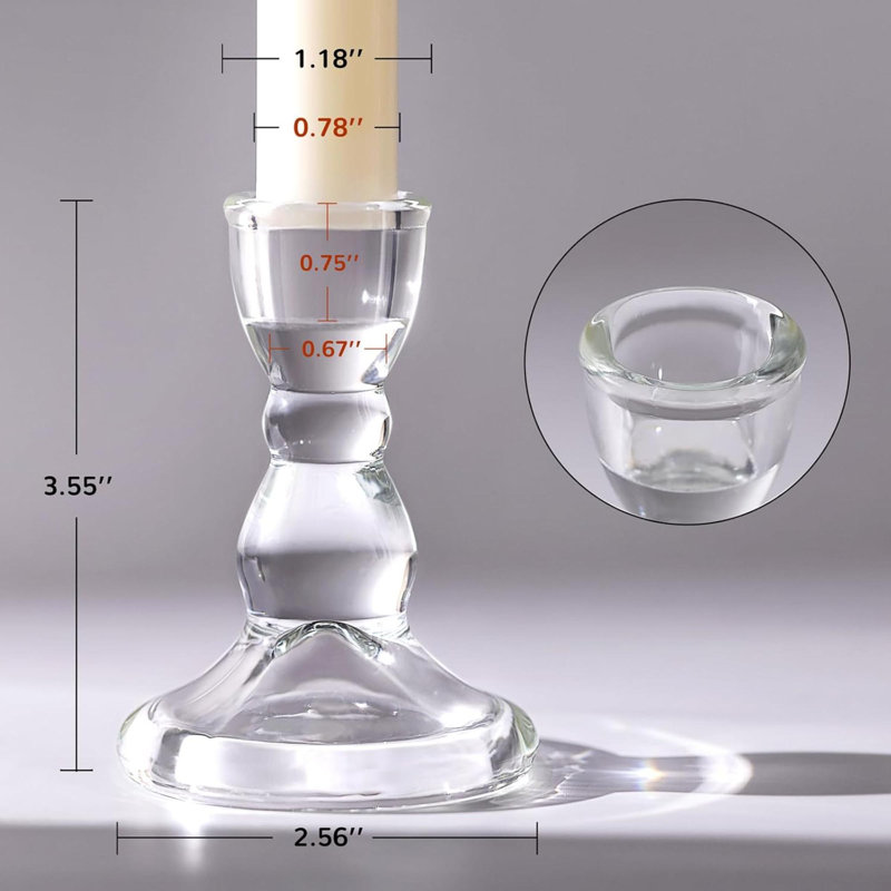 24 porte-bougies en vrac, porte-bougies effilés transparents, porte-bougies en verre pour table de mariage, fête, décor de fenêtre