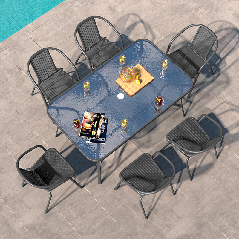 Jytte Rectangular 6 - Person Dining Set, 150cm, Black
