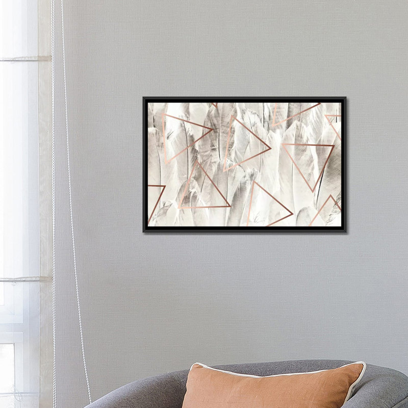 «Copper Feathers», impression sur toile, H 12 po x l 18 po x P 1,5 po, Toile tendue
