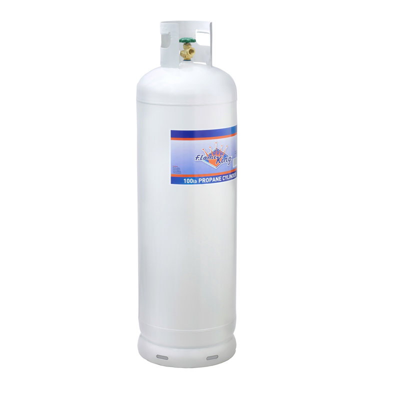 Bouteille de propane en acier vide de 100 lb avec valve POL et collier Flame King