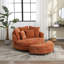 Fauteuil demi-tonneau rembourré avec repose-pieds-100891571