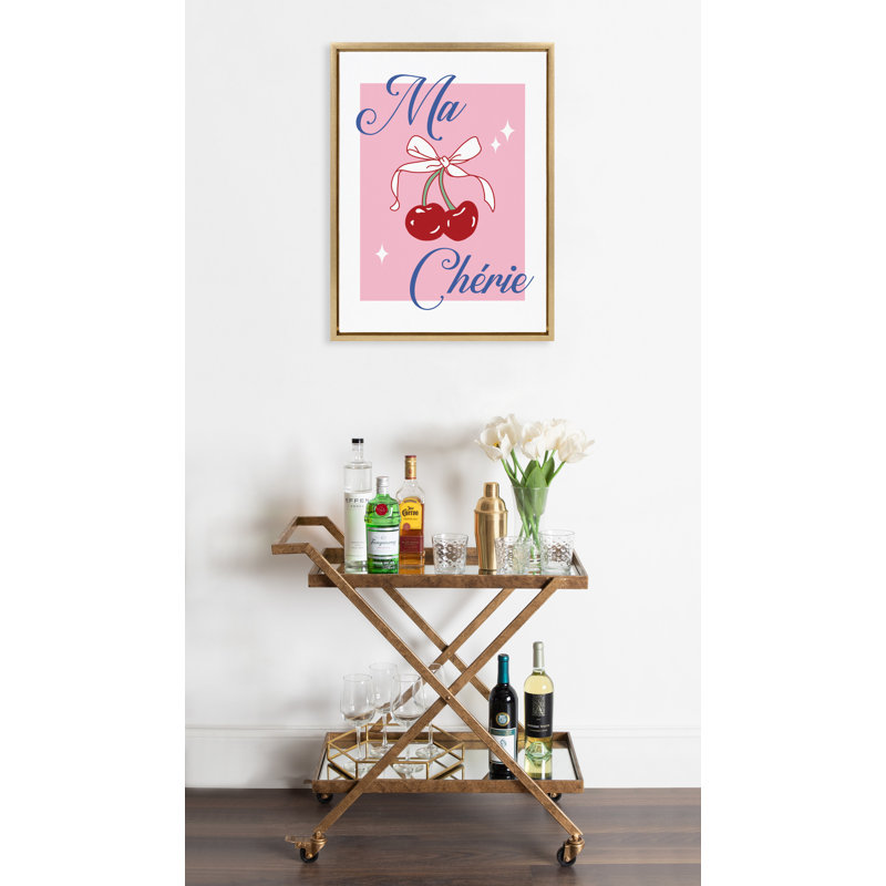 «Ma Cherie» par Alli Standefer, reproduction d'art sur toile encadrée, Or vif