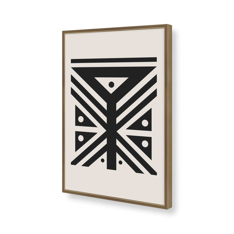 Impression de motifs tribaux modernes, H 17,25 po x l 13,25 po, Or brossé