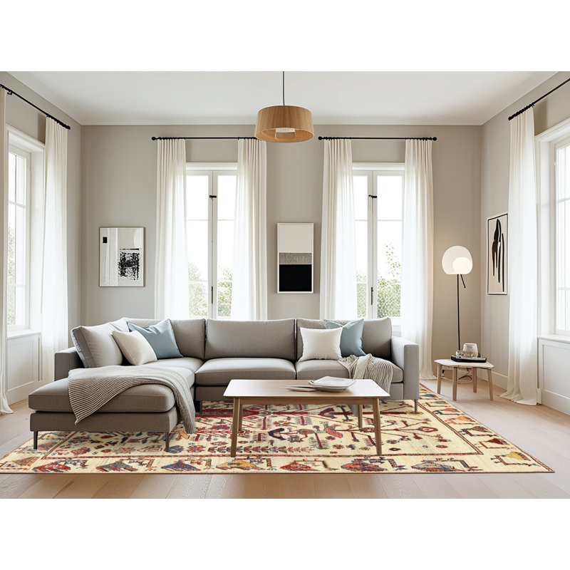 Tapis beige/brun contemporain, Rectangle 8 pi x 10 pi