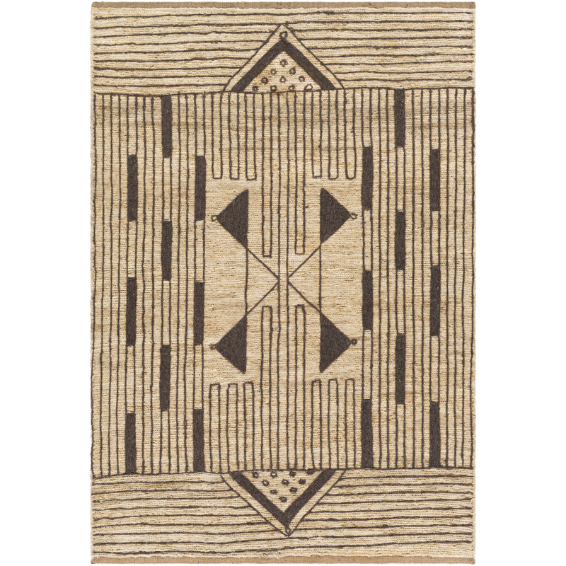 Boman Hand Knotted Southwestern Area Rug, Rectangle 8'10" x 12'