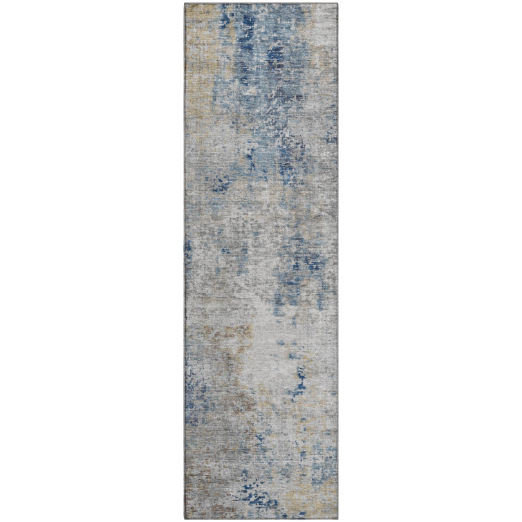 Premium Machine Washable Prisco Blue Rug