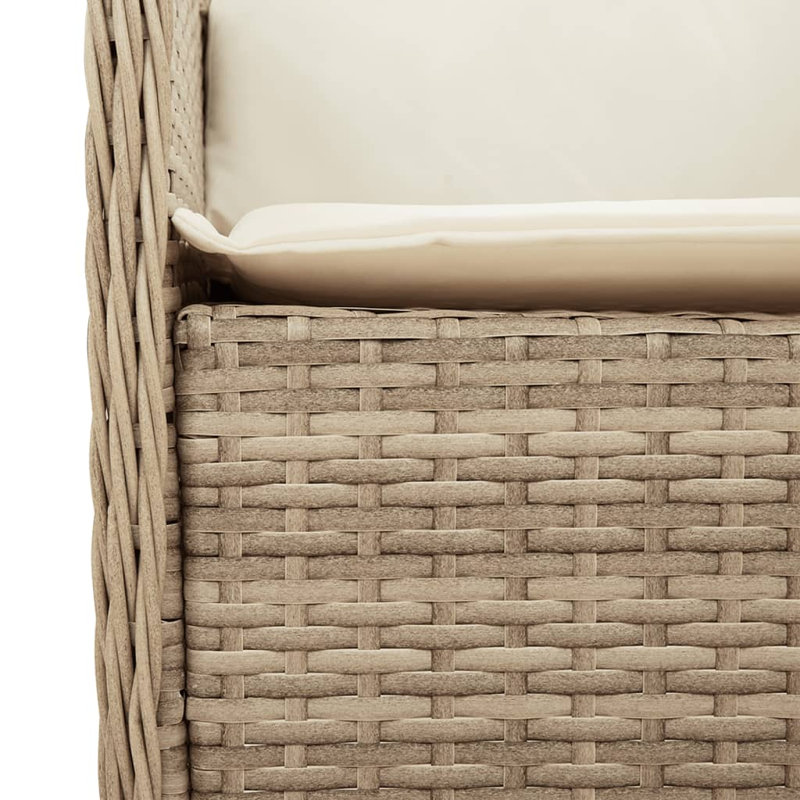 Ensemble repas avec coussins en rotin Vidaxl, Crème/beige, H 29,1 po x l 31,5 po x P 31,5 po, 2