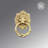 Solid Cast Brass Lion Front Door Knocker 6.25" Tall Lacquered Brass Finish