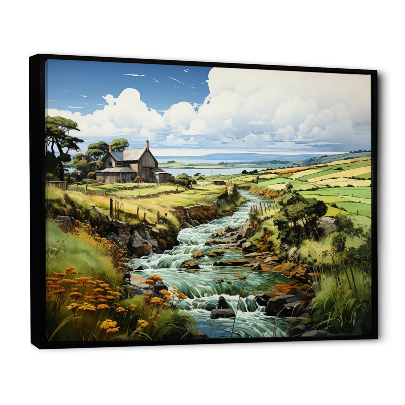 Irlande Emerald Isle This II, H 16 po x l 32 po x P 1 po, Cadre flottant noir