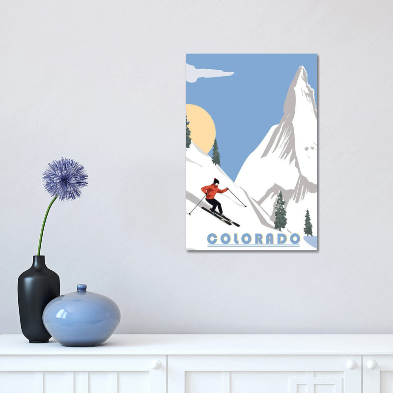 «Skiing In Colorado» par Fly, impression sur toile tendue, H 18 po x l 12 po x 1,5 po
