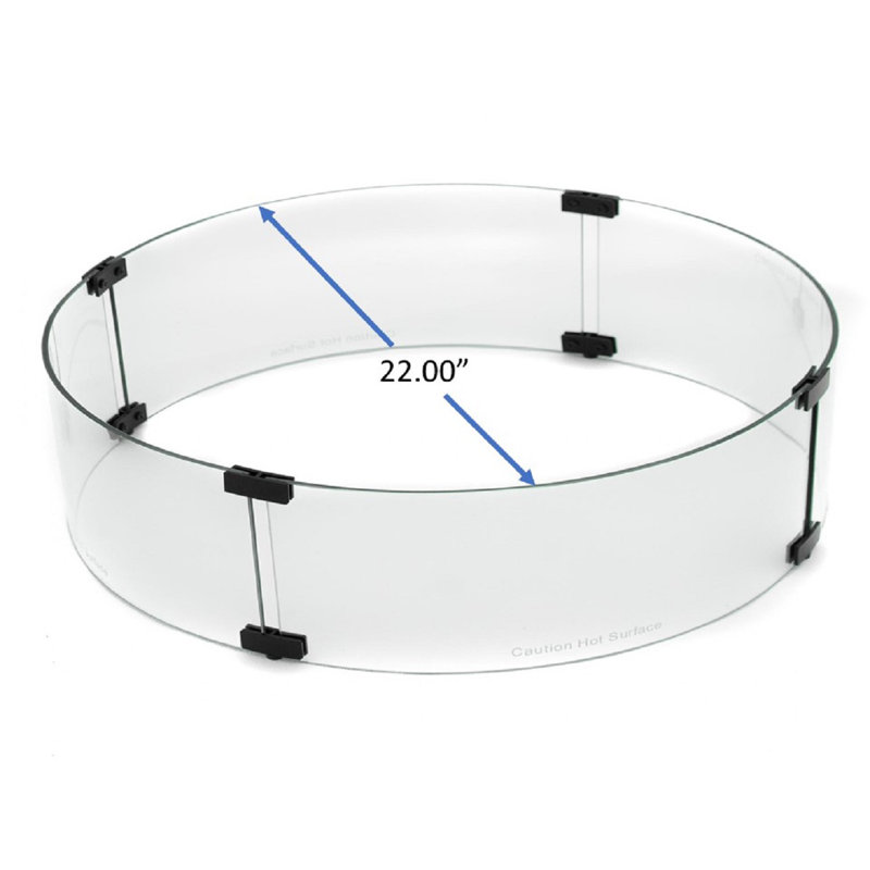 Clear Tempered Glass Round Fire Pit Wind Screen