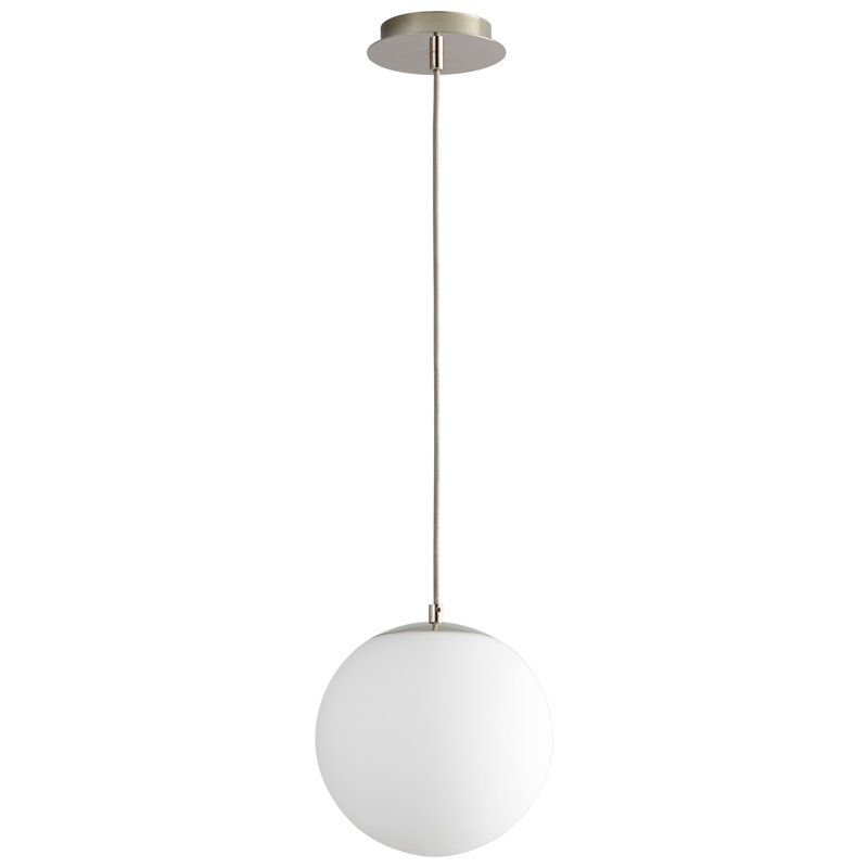 Luminaire suspendu sphère 1 lumière DEL Kamm, H 133 po x l 10 po x P 10 po, Chrome poli
