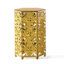 2 tables d'appoint, fabrication en fer, jaune antique, table tactile décorative, fer, couleur jaune, élément de décor enchanteur