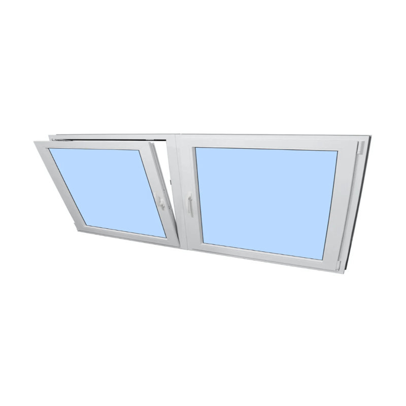 Elite Euro Tilt and Turn in White Left and Right Double Sash with Screens, 48" W x 20" H