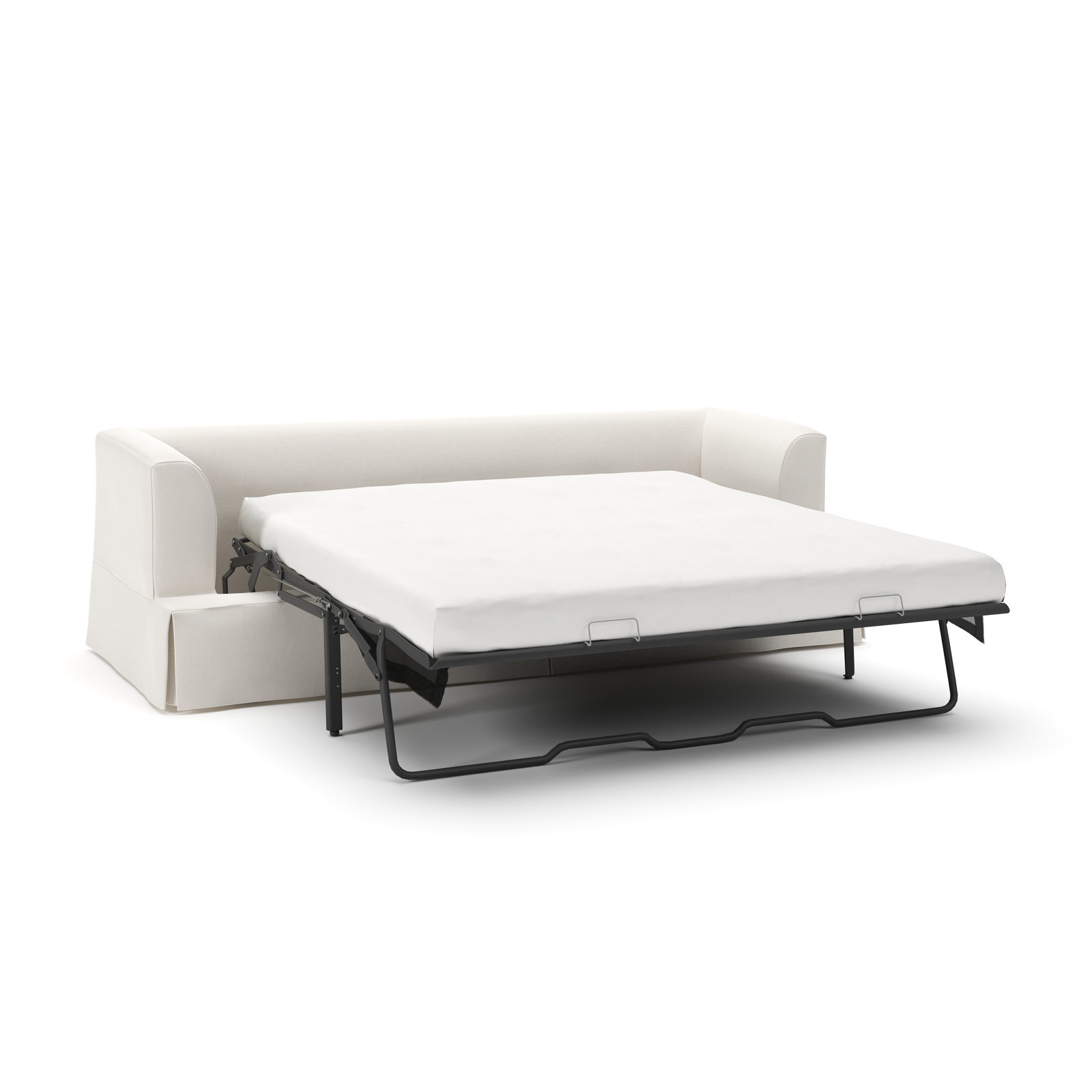 Lucia 92.5'' Upholstered Sleeper Sofa, Lena Off White Performance Linen Blend