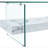 Rectangular Floating Double-Layer Coffee Table, White Glass Legs-814488151