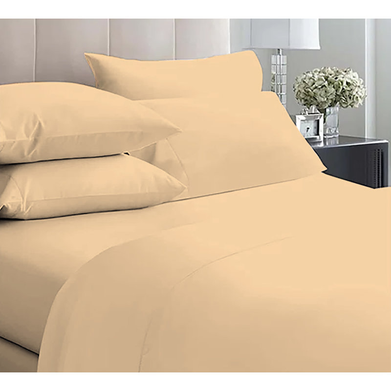 Ensemble de draps en microfibre 6 pièces, Très grand californien, Beurre