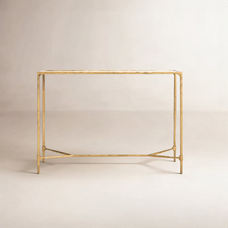 Sewall Metal And Glass Console Table, Brass