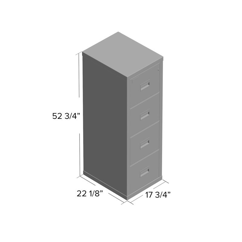 Compact Turtle® 17.75'' Wide 4 -Drawer Steel File Cabinet, Beige